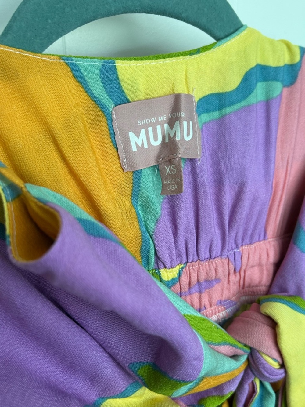 Show Me Your Mumu NWT Moby Midi Tie front dress in Summer Sorbet- XS - Picture 7 of 8